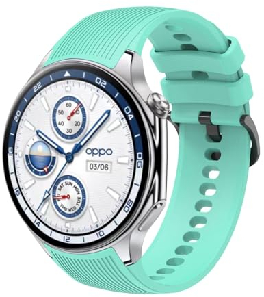 GIOPUEY Correas Compatible con OnePlus Watch 3/2/2R, Suave Silicona La Correa [Resistente al Desgaste] [Transpirable] Pulsera - Teal Green