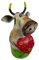 Generisch Zaunstecker/Tischdeko Kuh mit Herz 21 x 12 x 10 cm Maritim Tier Figur Deko GTT J216