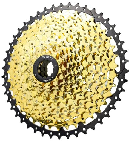 YLME MTB-Kassette, 12-Gang-HG-Rennrad Kassette, 11-30T Stahl Freilauf Mit Variabler Geschwindigkeit Für Rennräder, Falträder, MTB,Gold