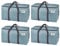 VENO 4 Pack Extra Large Moving Bags with Zippers & Carrying Handles, Heavy-Duty Storage Tote Moving Boxes for Space Saving (Light Blue-4 Pack)