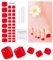 Nagelfolie UV Härtend - 32 Stück Fußnägel Zum Kleben Nagelfolien UV Härtend Fussnägel Zum Kleben UV Gel Nagelfolie Selbstklebend mit Jeder Nagellampe Inkl Nagelpads Nagelfeile und Holzstäbchen