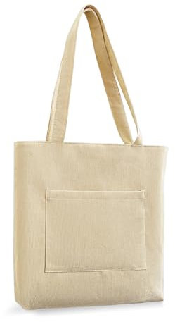 Bieiyhe Bolsa Tote Bag,Bolsa Tela Cremallera,Shopping Bag,Bolso de Pana Grande,Bolso Comodo, Bolso de La Compra,Bolso de Mano,Bolsa de Yute con Dos Asas Largas,Bolso de Hombro Para Mujer-Beige