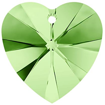 Swarovski 8 corazones originales Elements 10 mm 6202-6228-214 PERIDOT colgantes, Non applicabile, Cristal