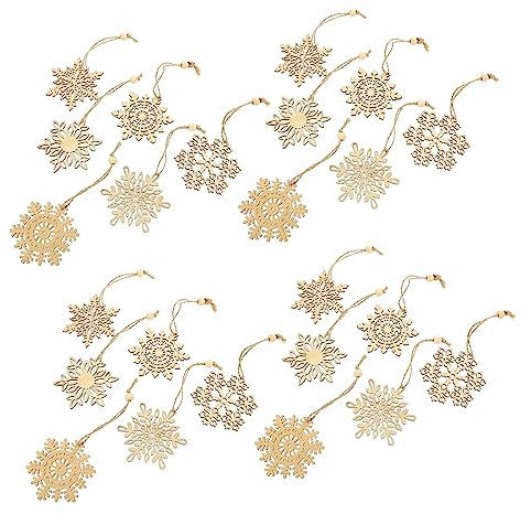 COLLBATH Stücke Holz Schneeflocke Hängende Ornamente für Weihnachtsbaum Dekoration und Party Layout Requisiten