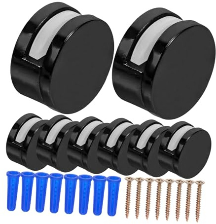 NULYLU Doppelloch-spiegelhalter Wandmontage Runde Form Spiegelbefestigung Glasklammern Spiegelklemmen