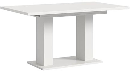 xonox.home Tisch Motion X4AA9T74 Ausziehbarer Esstisch in weiß Nb. mit Doppelsäulen-Fußgestelll, ca. 150-190x76x90 cm