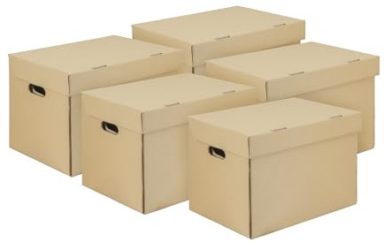 IMBALLAGGI 2000-10 Scatole Trasloco, Scatole Cartone con Coperchio 40x30x30 100% Eco Doppio Strato Rinforzato Armadio, Archivio, Documenti Porta Oggetti - Scatoloni con Manici Portaoggetti Fino 5kg
