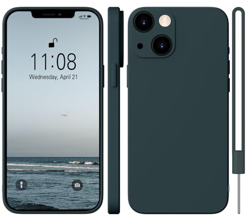 WXX für iPhone 14 Hülle Silikon Case 6.1'' Matt Dunkelgrün | Handyhülle für iPhone 14 Dünn Slim mit Microfiber,Kratzfeste Rundumschutz Case Hülle für iPhone 14
