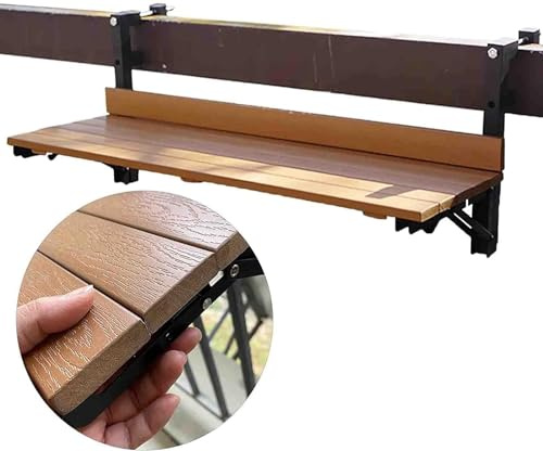 HynJGih for Garten, Balkon, Terrasse, Outdoor-Stehtisch, Terrassen-Beistelltisch, hängender Balkon-Esstisch, Wandklapptisch(Bianco)