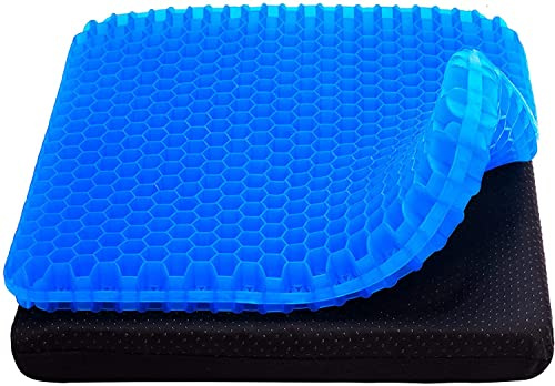 Boenkush Mini Gel Seat Cushion, Honeycomb Double-Layer Thick Gel Cushion for Pressure Distribution and Sitting Comfort, for Car, Office, Home, Desk Chair & More
