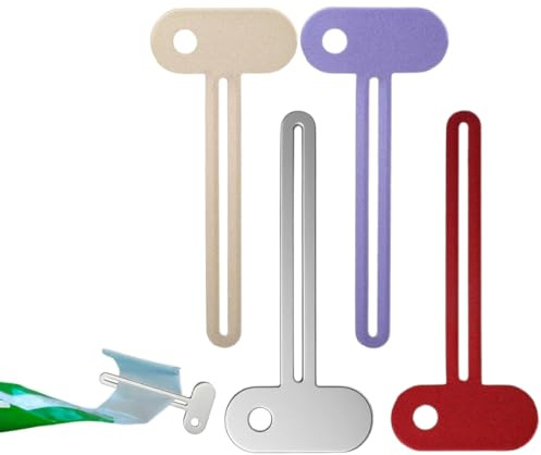 YAYNO 4 Piezas Exprimidor De Tubos, Exprimidor De Pasta De Dientes De Metal Para Cosméticos Betún Pigmentos Apto Para Cocina, Baño, Estudio