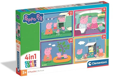 Clementoni Peppa Pig Kinder Puzzle 4-in-1 | Peppa Pig Puzzle für Kinder ab 3 Jahre - Puzzle von Clementoni 21751