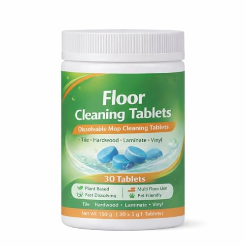 Floor Cleaning Tablets – Dissolvable Mop Cleaning Tablets for Daily Floor Care, Multi-Surface Floor Cleaning Solution for Tile, Hardwood, Laminate & Vinyl, 30 Tablets (1)
