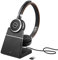 Jabra Evolve 65 Wireless Stereo On-Ear Headset – Microsoft Teams zertifizierte Kopfhörer mit Langer Akkulaufzeit und Ladestation – USB Bluetooth Adapter – schwarz