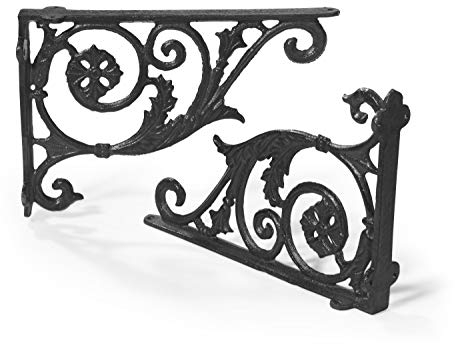 Wandwinkel 18 x 26,5 cm Winkel Wandhalter Bücherregal Regalträger Set Gusseisen Antik Stil Moritz SL-61-BR