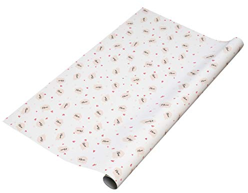 Herz & Heim® Geschenkpapier für Verliebte mit vielen Herzen und Ihrem Wunschnamen bedruckt