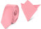 Ladeheid Herren Schmale Krawatte & Einstecktuch Set SP/P (150cm x 5cm, 22cm x 22cm, Puderrosa)