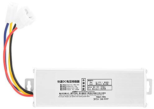 Adaptador de Voltaje 36-72V a 12V 20A 240W Convertidor Transformador Externo (Cableado Externo)