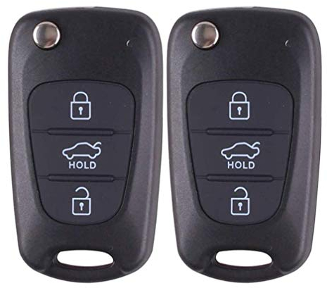 Kelay 3 Boutons de Remplacement de Cas de clé Fob Compatible pour Hyundai i20 i30 i35 ix20 ix35 Pliant télécommande Accessoires de clé de Voiture (2 Pcs)