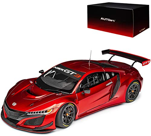 AUTOart Hon-da NSX GT3 NC1 Coupe Hyper Rot Metallic 81895 2. Generation Ab 2016 1/18 Modell Auto mit individiuellem Wunschkennzeichen