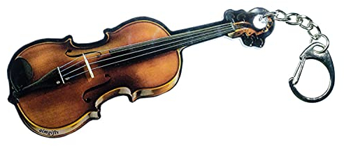 Miniblings Geige Violine mit Spiegel Instrument Schlüsselanhänger - Modeschmuck I Anhänger Schlüsselring Schlüsselband Keyring - Geige Violine Instrument