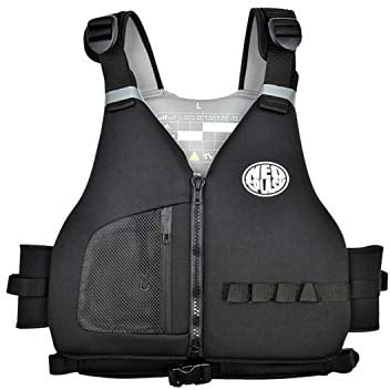 Schwimmlernweste Erwachsene, Schwimmhilfe, Festtoffweste ideal für den Wassersport, Kajak, Bootfahren, Schnorcheln (Black, S)