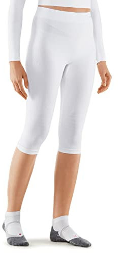 FALKE Damen Baselayer-Hose Maximum Warm 3/4 W Ti Funktionsmaterial schnelltrocknend 1 Stück, Weiß White 2860, L