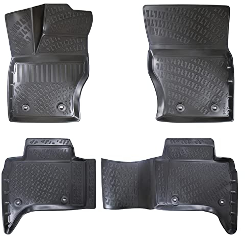 Rizline Passgenau 3D Fussmatten Auto Kompatibel mit Range Rover Sport 2.Gen 2013-2022 Auto Zubehör 1. Und 2. Reihe Gummimatten Autos TPE Allwetter Geruchlos rutschfest Vorne und Hinten Schwarz