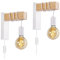 Lot de 2 appliques murales industrielles avec cordon, lampe murale blanche pour chambre à coucher, chevet, lecture, salon, ferme, luminaire mural en bois avec interrupteur d'éclairage
