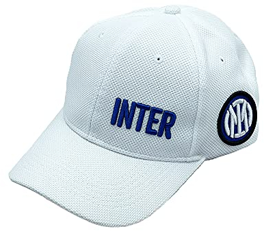 Inter Cappellino da Baseball con Visiera Logo, Collezione Stadio, Football cap Unisex-Adulto, Bianco, Taglia Unica