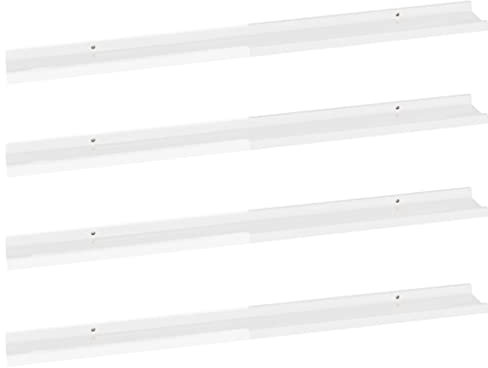 vidaXL 4X Wandregal Bücherregal Wandboard Schweberegal Hängeregal Dekoregal Freischwebend Regal Büroregal Wandablage Hochglanz-Weiß 100x9x3cm