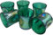 YALOS Set 6 Bicchieri Colorati Murano Collection Happy drink Bicchieri Acqua Vino Liquore ø mm.90 x h mm.90 Vetro di Murano made in italy (blue sky/verde erba) (VERDE MARINO)