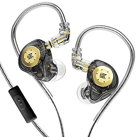 KZ EDX PRO in Ear Earphones 1DD KZ Earbuds, Senleeor Upgraded KZ EDX Headphones with Resin Housing and 10mm Dual Magnetic Dynamic Driver(with Mic, Black)