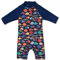 BONVERANO Baby Jungen Badeanzug Kleinkind Badeanzug Kurzarm Reißverschluss Einteiler Bademode mit UPF 50+ Sonnenschutz, Bunte Fische, 80