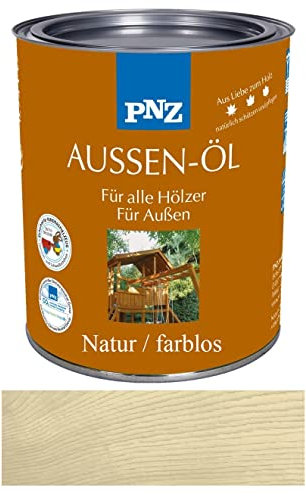 PNZ Außen-Öl Holzschutz Lasur Pflegelasur Premiumklasse von Gartenwelt Riegelsberger UV-beständig Natur farblos 2,5 Liter