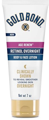 Gold Bond Age Renew Retinol Overnight Body & Face Lotion, with Retinol & Peptide Complex, 7 oz.