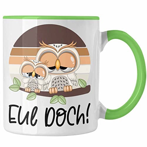Trendation - Eul Doch Eulen Tasse (Grün)