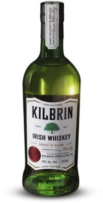 Whisky Kilbrin - Whisky Irlandés - Botella de Bebida Alcohólica a partir de Cebada Malteada - 75 cl - 40% de Alcohol - con Aroma Afrutado y Atractivo