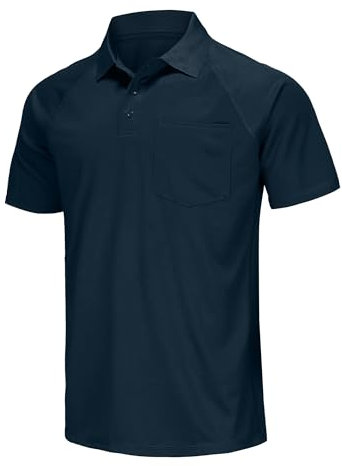 MOHEEN Herren Golf-Poloshirt, feuchtigkeitsableitend, Sonnenschutz, trockene Passform, Größe M-7XL, 12130 # Marineblau (mit Tasche), 6X-Groß
