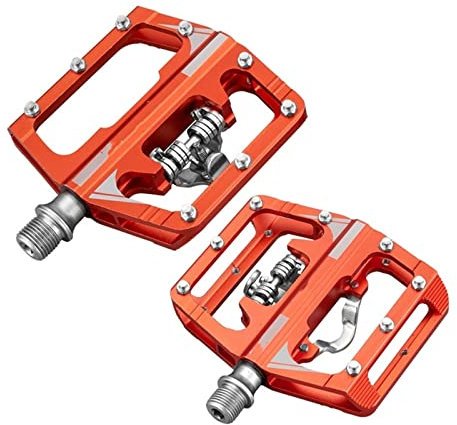 MACIMO Mtb Pedals For Bicycle Clip Automatic Pedals Platform Mountain Bike Mixed Footrest Double Function Power Meter Pedalen (Color : Red)