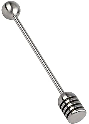 Long Handle Honey Dipper Anti-Rust Honey Stirrer Spoon 304 Stainless Steel Honeycomb Stick for Honey Jam Jar Dispense 6.3 Inch