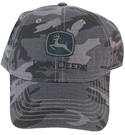 John Deere Casquette de baseball avec logo imprimé camouflage pour homme Gris, gris, Taille unique
