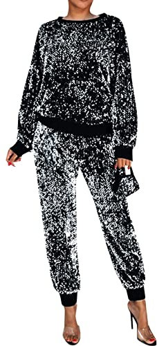 Modischer Trainingsanzug für Damen, und Winter, Pailletten, Duft, Freizeit, Sport, langer Pullover, Bleistifthose, Atemschutz, dreiteiliger Anzug, elegante Jumpsuits für Frauen,