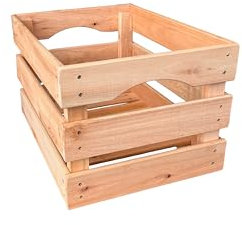 Miller Holz Kiste - Holzkiste stapelbar, robust und nachhaltig - vielseitige Aufbewahrung - Deko Kiste Holz - Hochwertige, handgefertigte Obstkiste Holz (M)