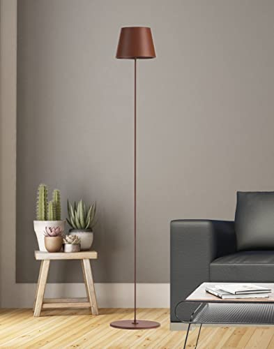 V-TAC Lampada da Terra LED Senza Fili Ricaricabile - Altezza Regolabile – Lampada in Alluminio Marrone Corten Uso Interno ed Esterno Casa e Salotto – Design Elegante