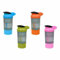 Set of Blue, Green, Pink and Orange - Nitro Plastic Protein Shaker Bottle On The Go Rust-Free Steel Spring Ball Flip Cap BPA Free Detachable Storage Cup Spill Proof Gym Supplements Measurable - 600 ml