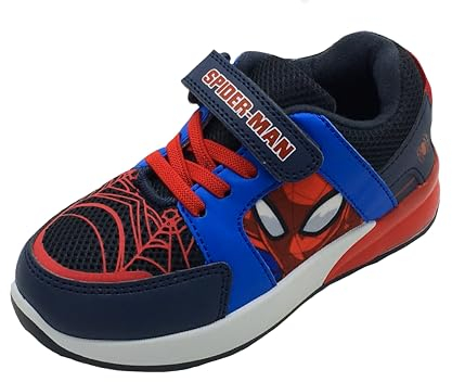 Marvel Spiderman Jungen Sneaker, Blau/Rot mit Blinklichtern, Größe 40-47, blau, 28 EU