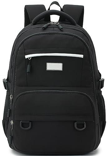 LEDAOU Laptop Backpack Women's 15.6 Inch Laptop Bag Large School Backpack Gymnasium Teenager School Bag University Daypack Boys Girls Anti Theft for School Hiking Travel Camping, black