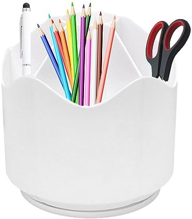 Dirfuny Pot à crayons rotatif | Pot de bureau rotatif – Organiseur de bureau portable, organiseur de maquillage brossé pour la maison, le bureau, l'école,