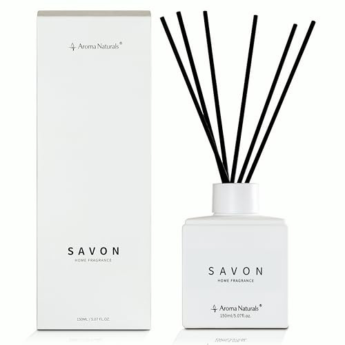 Aroma Naturals Reed Diffusers for Home, Fragrance Oil Reed Diffuser with Sticks Set, 150ml, Fragrance Diffusers Gifts Set for Women - SAVON